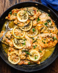 Chicken al Limone with lemon sauce and fresh herbs